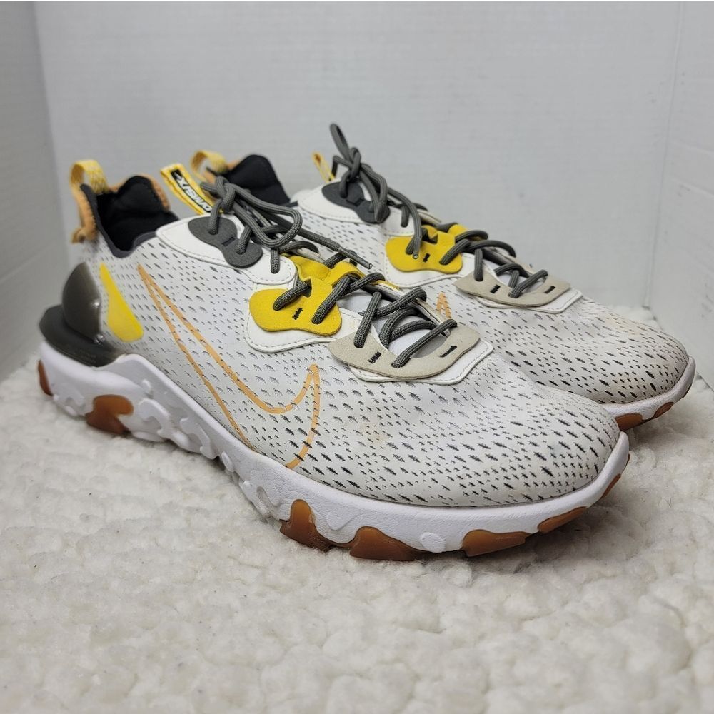 Nike React Dimsix Vision Mens Sneaker Size 15 White Yellow Gray Shoes CD4373-100